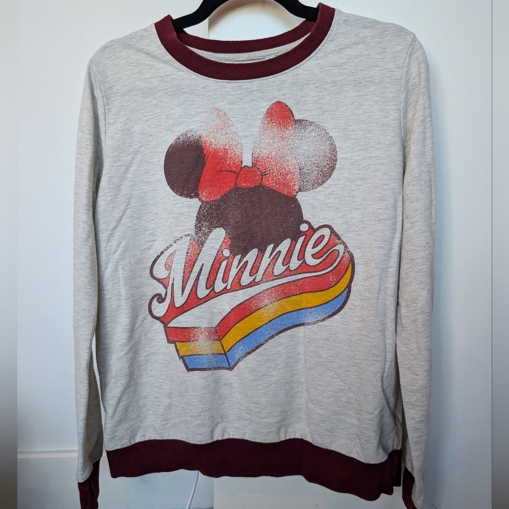 Disney Minnie Mouse Crewneck Pullover Long Sleeve